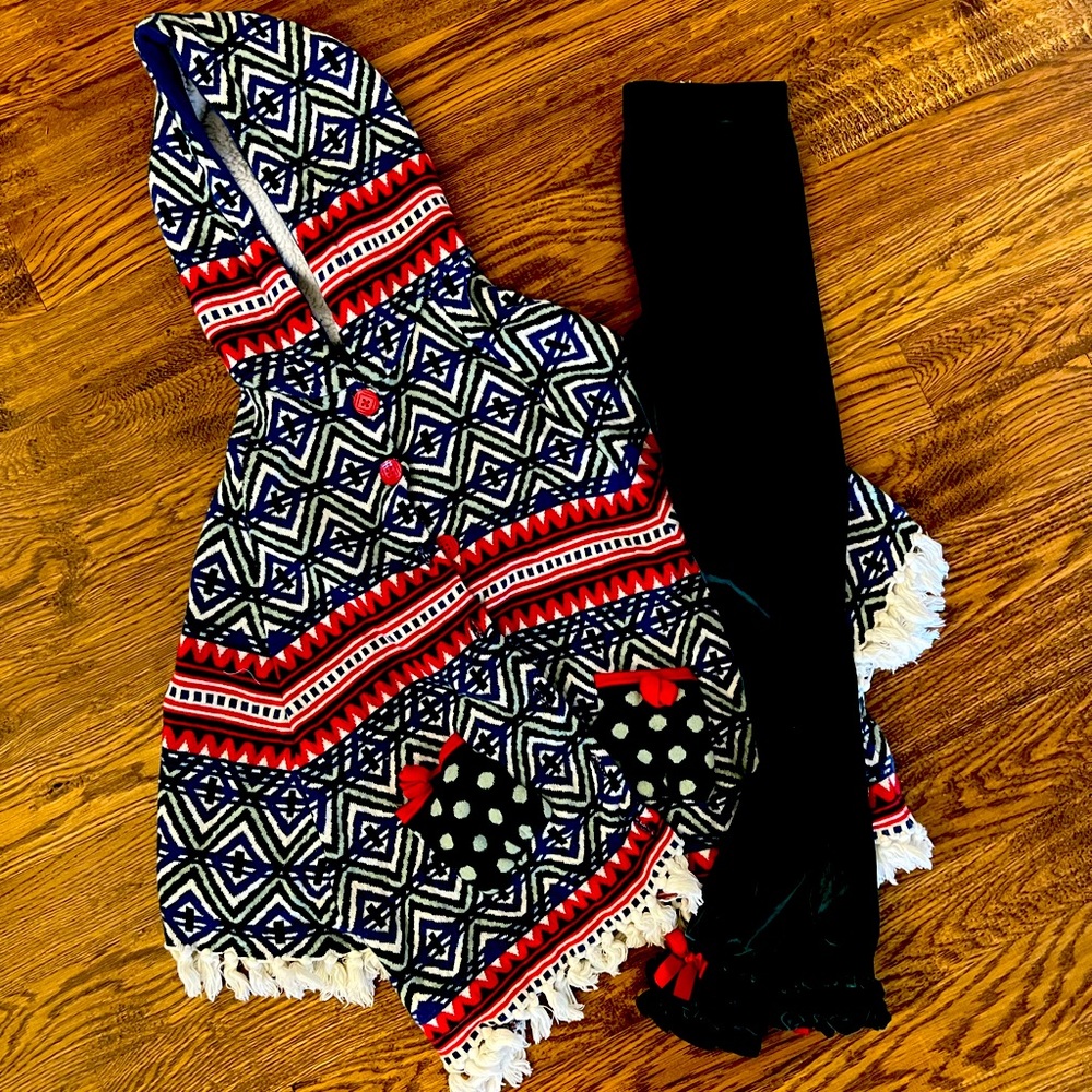 Matilda Jane Holiday Poncho and Velvet Leggings